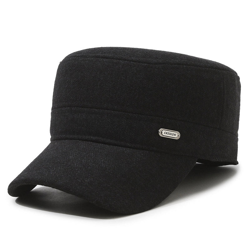 Men's Short Brim Flat-top Hat Outdoor Keep Warm Hats & Caps