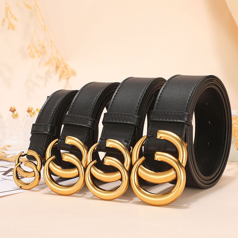 Women's Double-sided Cowhide Fashion Simple Smooth Buckle Belts