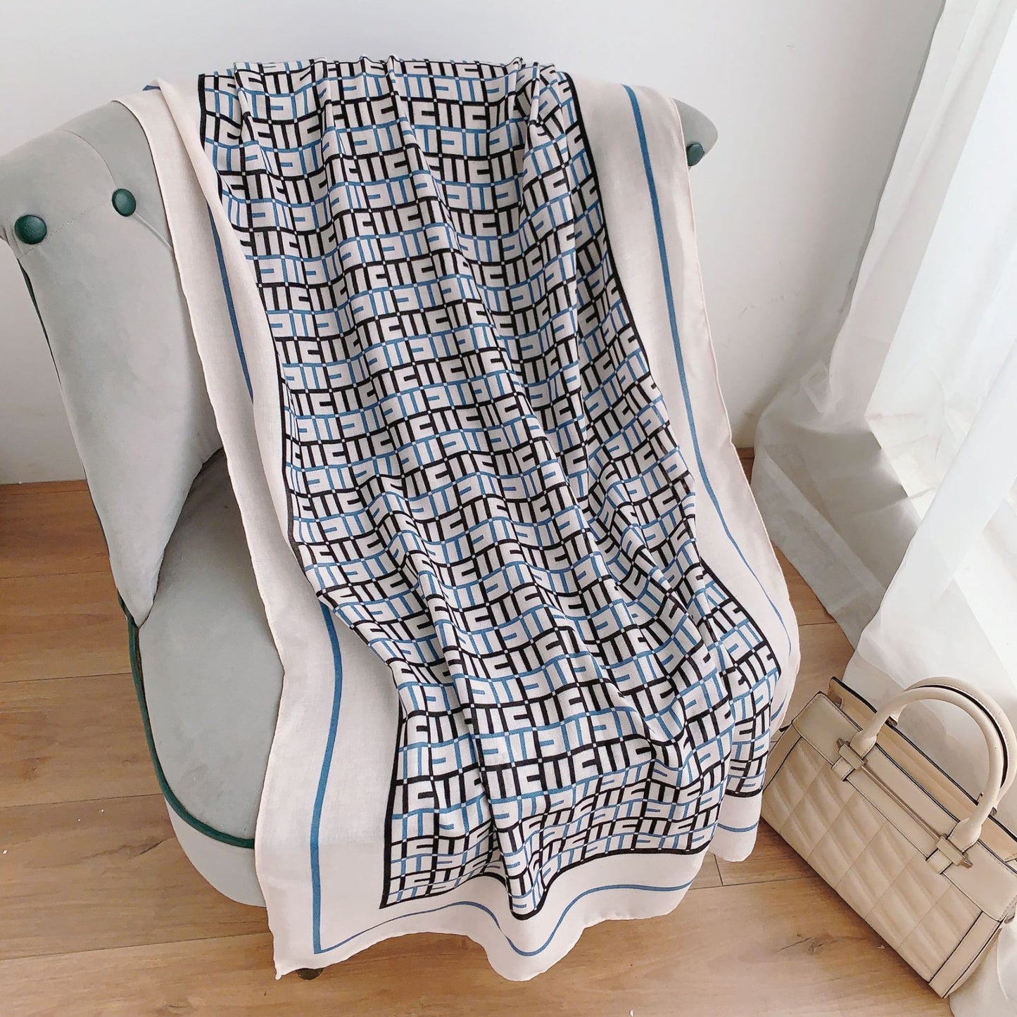 Women's Live Cotton Linen Printed Soft Outer Scarfs