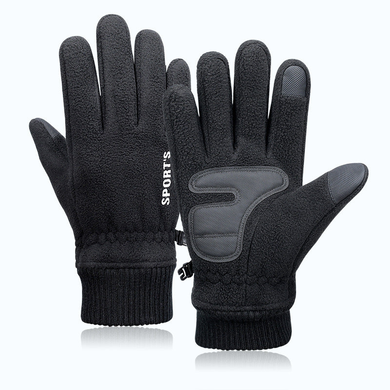 Men's Winter Polar Fleece Fleece-lined Warm Touch Screen Gloves