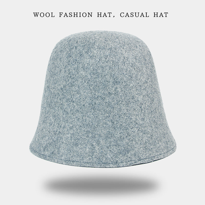 Women's Hat Fashion Simple Wool Bucket Dome Hats & Caps