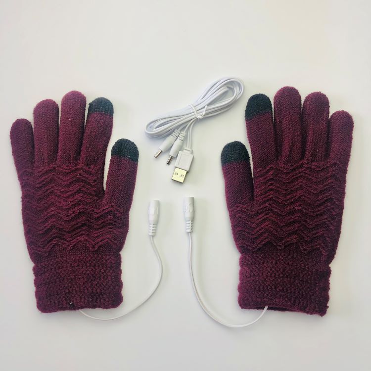 Women's Knitted Touch Screen Electrically Heated Power Gloves