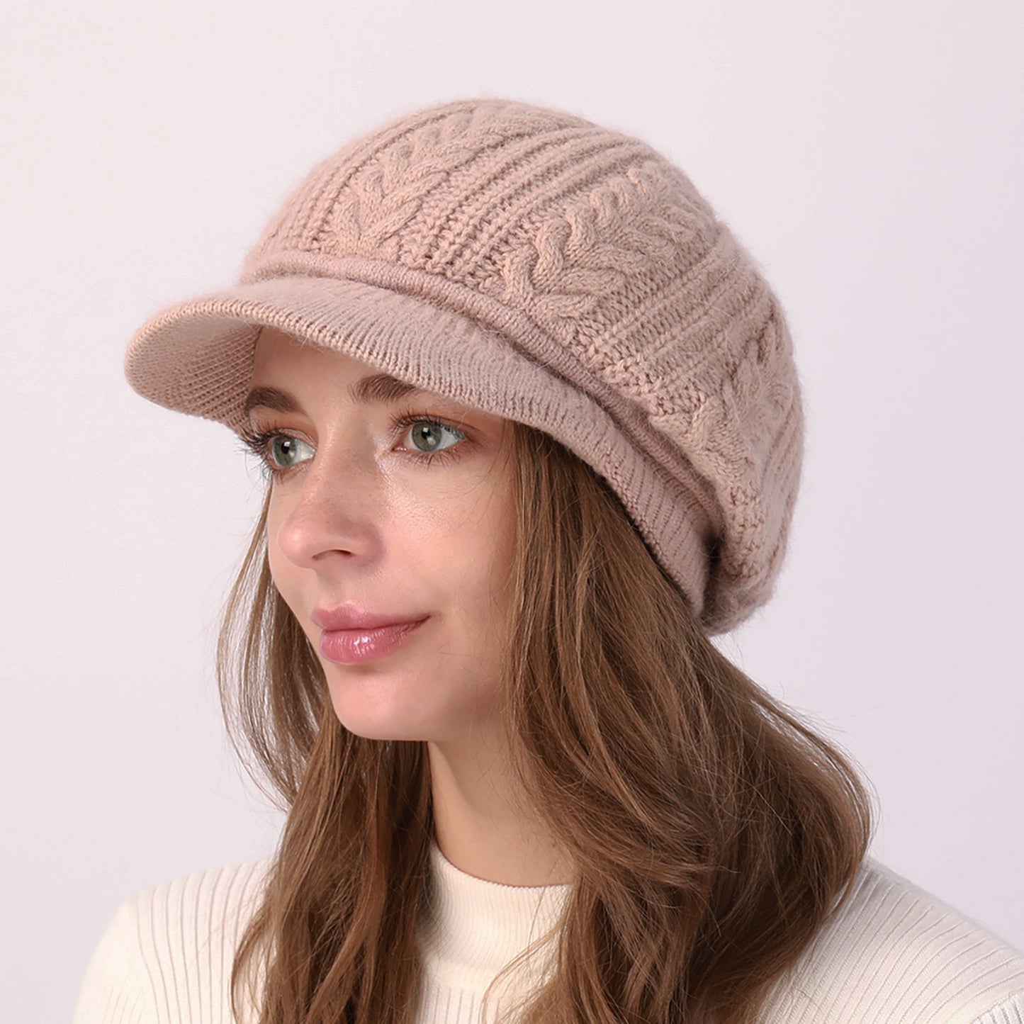 Women's Thick Wool Twisted Peaked Fashionable Warm Beret Hats & Caps