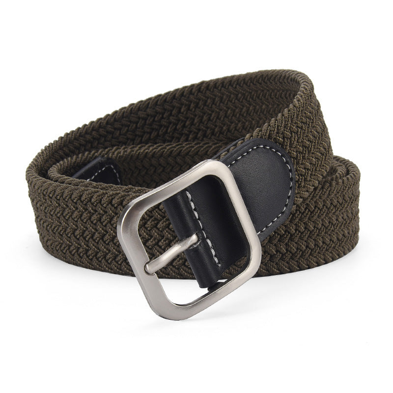 Women's & Men's Pin Buckle Woven Elastic Casual Canvas Belts