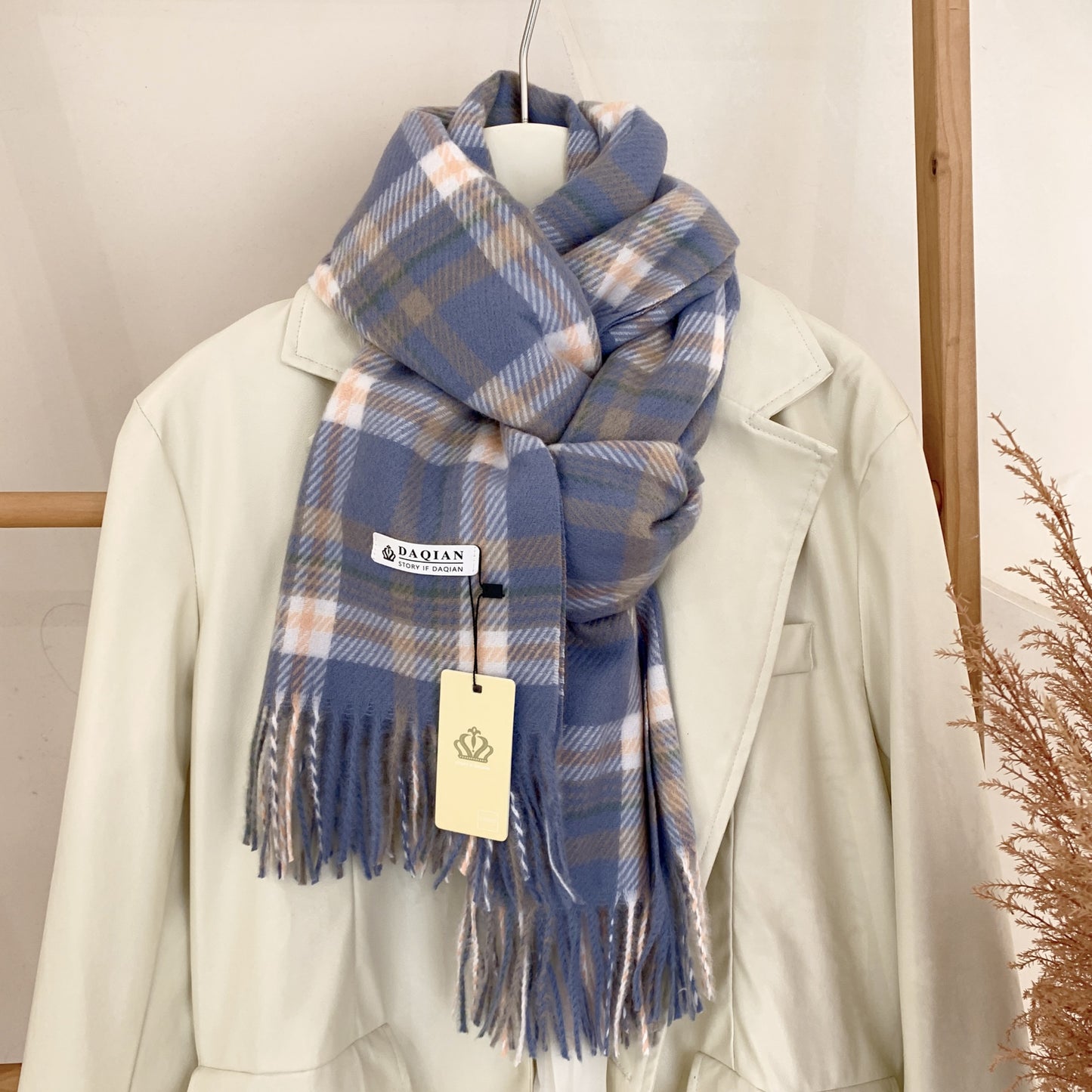 Women's High-grade Check Warm Korean Style Plaid Scarfs