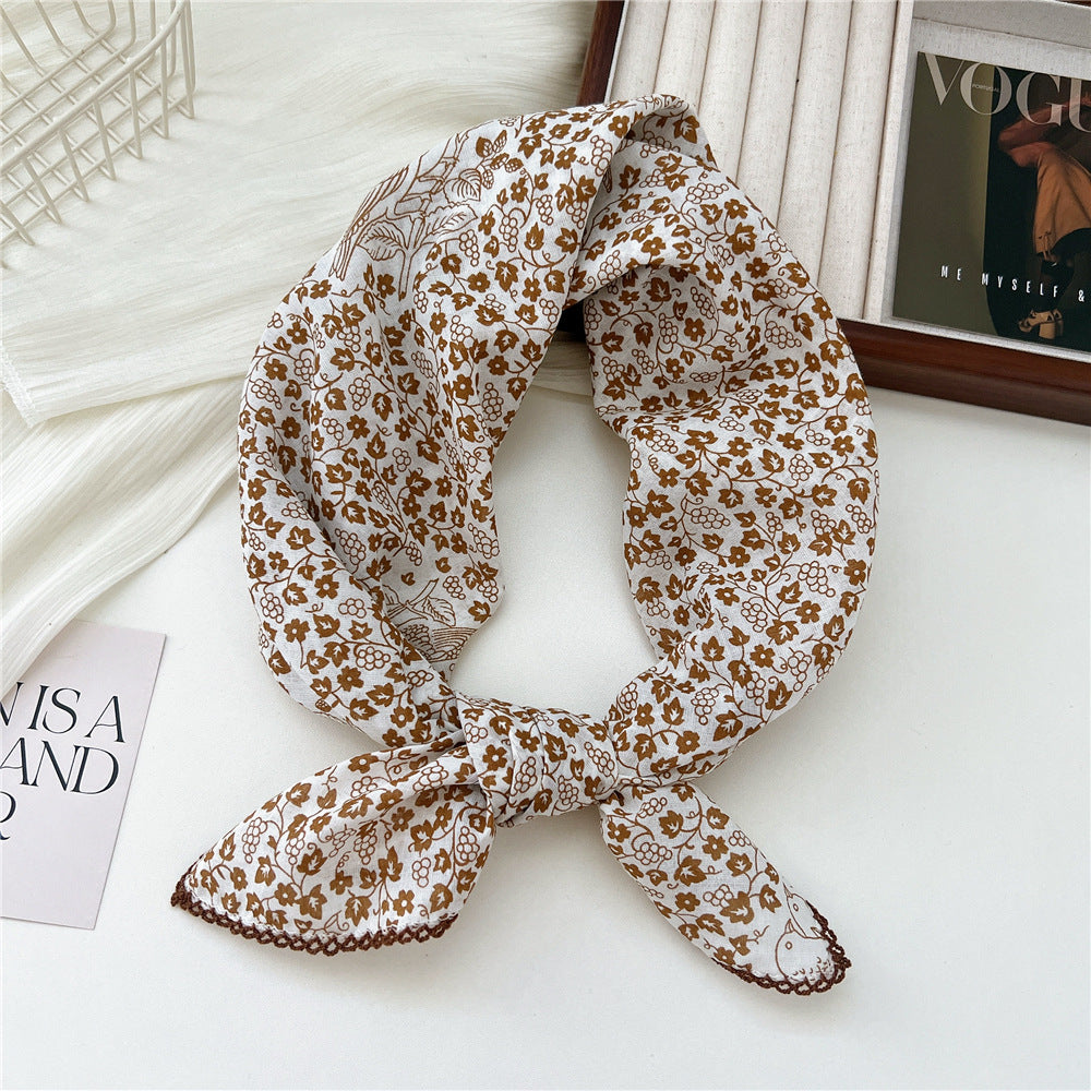 Women's Korean Style Small Square Towel Silk For Soft Scarfs