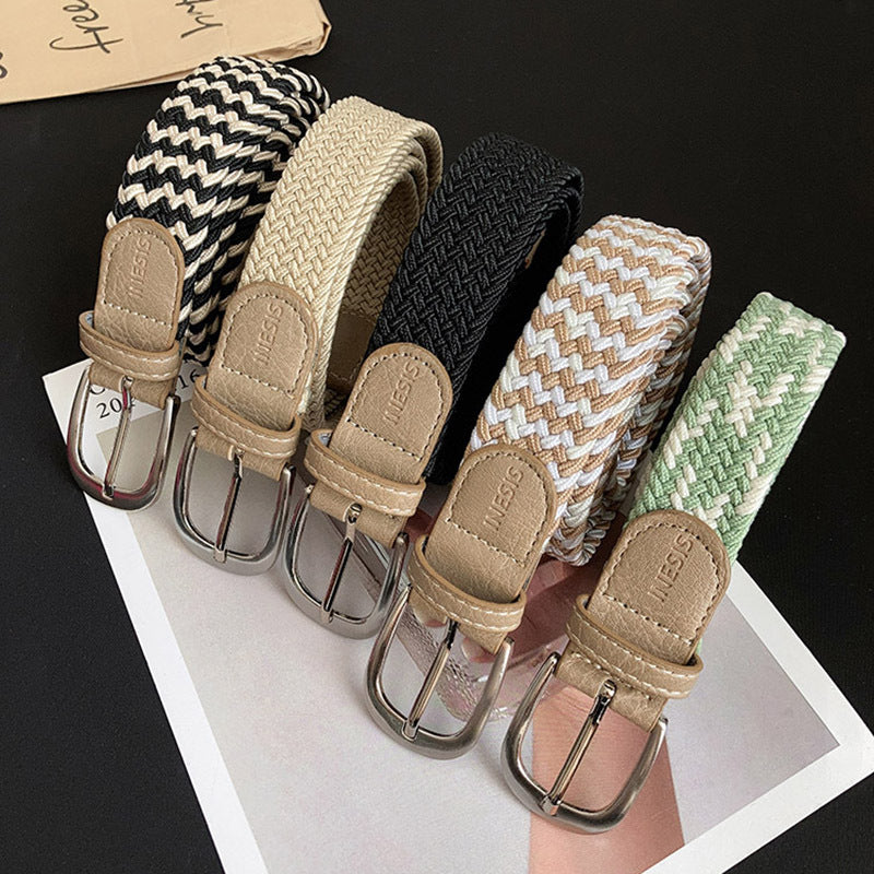 Women's & Men's Woven Elasticity Traceless Invisible Elastic Canvas Belts