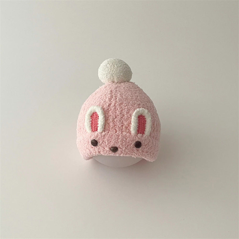 Hat Cute Rabbit Plush Knitted Sleeve Kids' Headwear