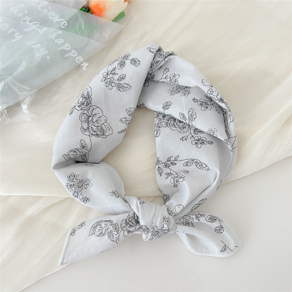 Women's Silk Summer Fresh Korean Style Artistic Scarfs