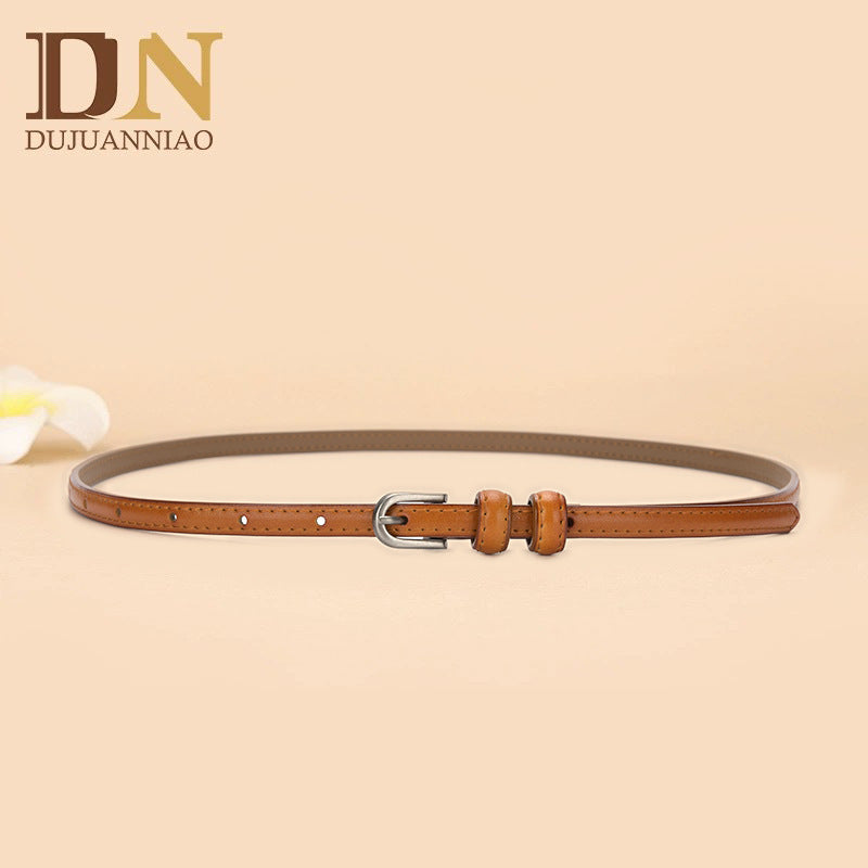 Women's Summer Joker Leather Thin Wind Decoration Belts