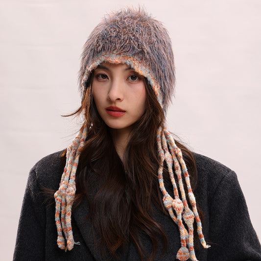 Women's Colorful Vintage Knitted Warm Striped Color Hats & Caps