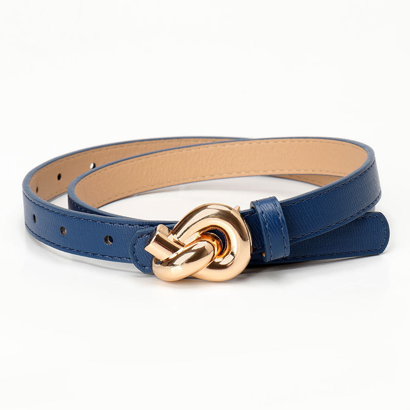 Women's High Sense Female Alloy Snap Button Knotted Belts