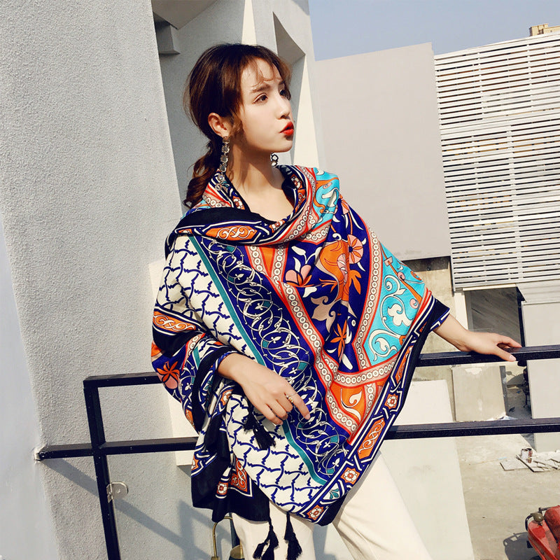 Ethnic Print Travel Outdoor Shawl Air-conditioned Scarfs