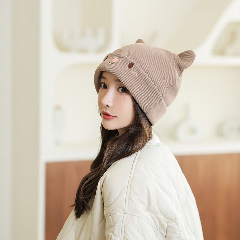 Women's Woolen Pile Heap Warm Fashion Korean Style Hats & Caps