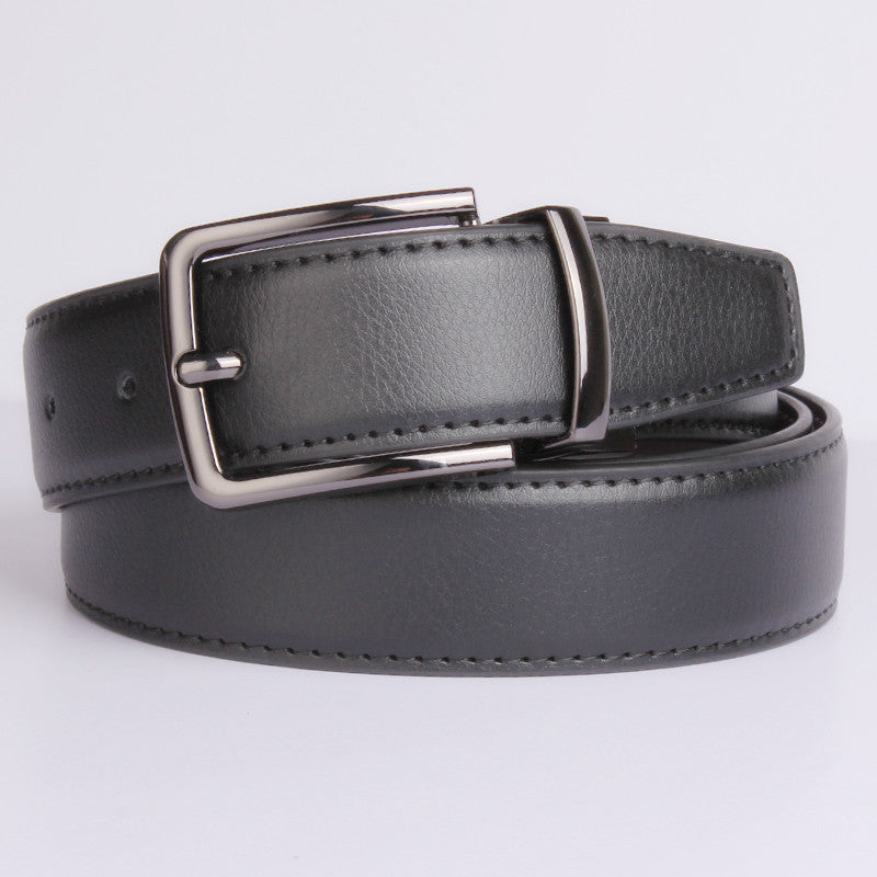 Men's Rotating Buckle Cowhide Pin Casual Double-sided Belts