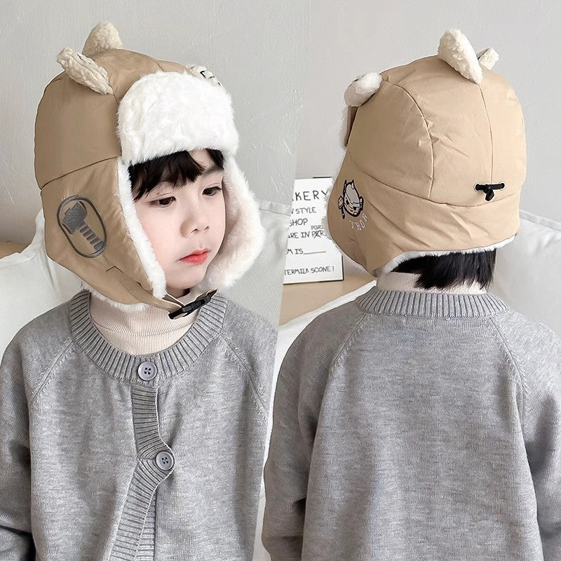 Women's & Men's Hat Cartoon Keep Warm Fleece-lined Windproof Kids' Headwear