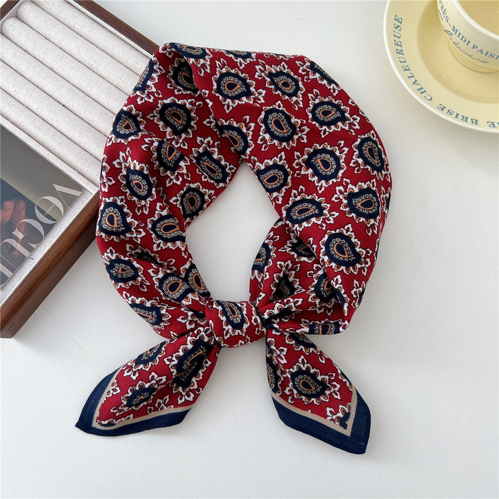 Women's Paisley Fashionable Elegant Cotton Linen Small Scarfs