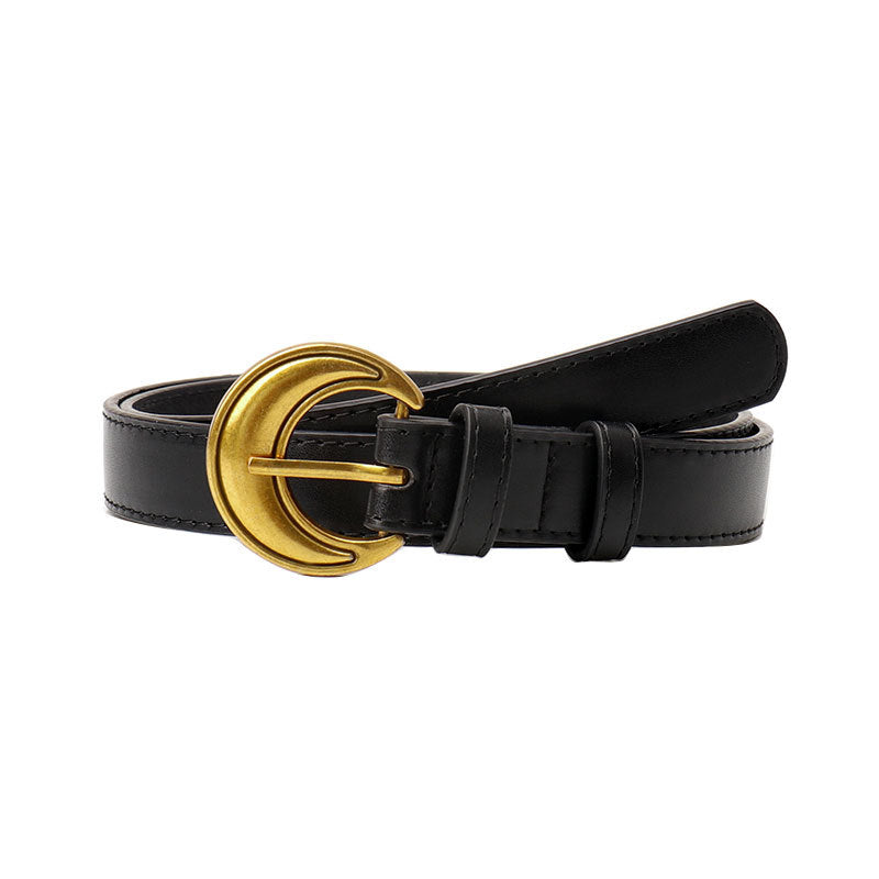 Women's Crescent Fashion Commuter Style Ancient Gold Belts