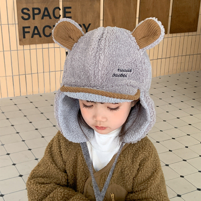 Hat Fleece-lined Cute Wild Earflaps Thick Kids' Headwear