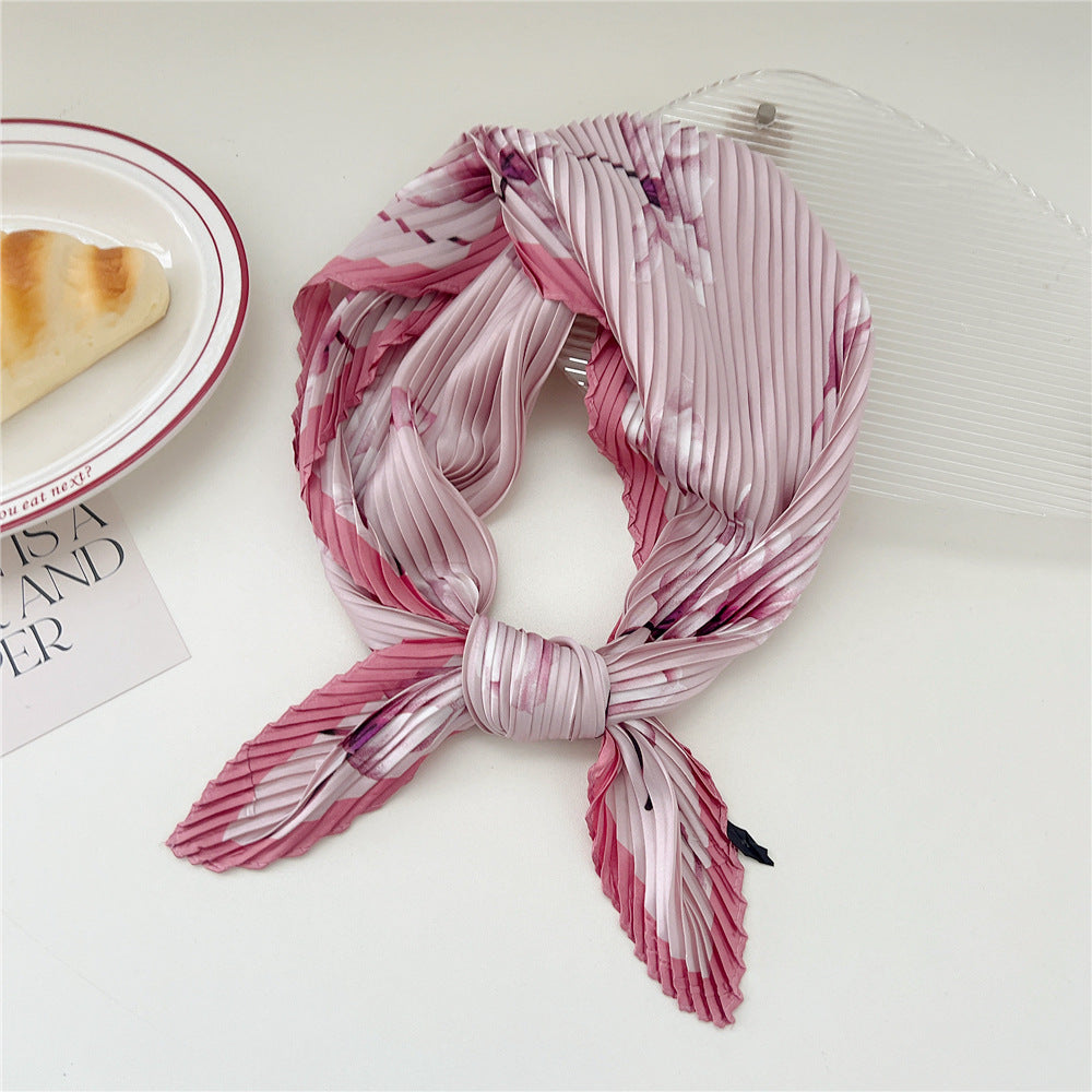 Women's Kerchief Korean Fashion Crumpled Decorative Shirt Scarfs