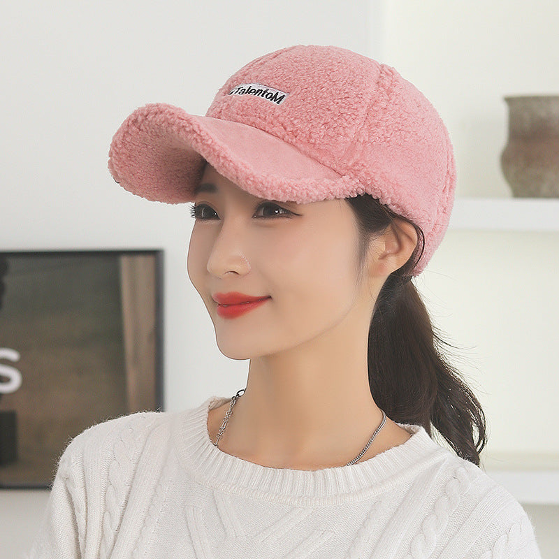 Women's Fashion Embroidered Warm Lamb Fur Peaked Hats & Caps