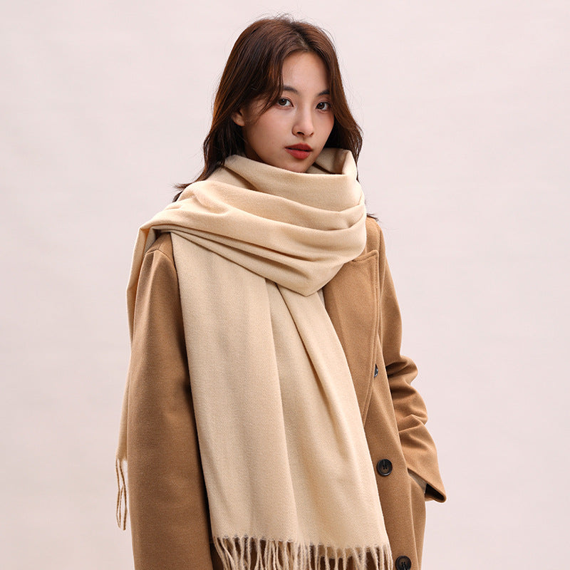 Women's Solid Color Winter Versatile High-grade Shawl Fashion Scarfs