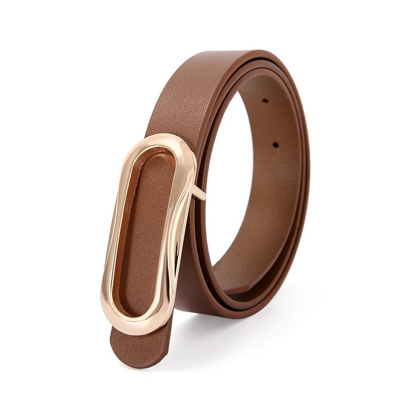 Women's Simple Smooth Buckle Fashion Decorative Band Korean Style Belts