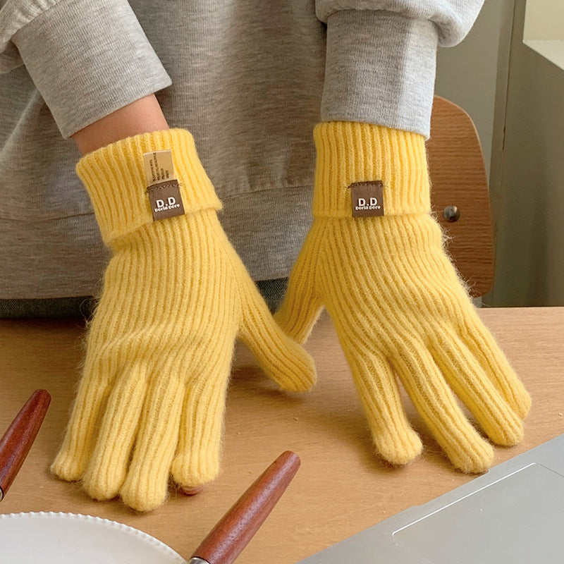 Women's Winter Wool Touch Screen Warm Korean Gloves