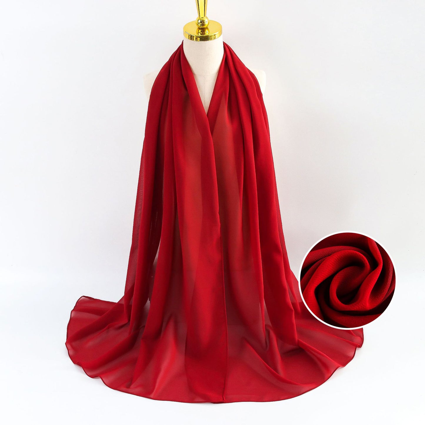 Women's Pearl Chiffon Solid Color Bubble Bag Scarfs