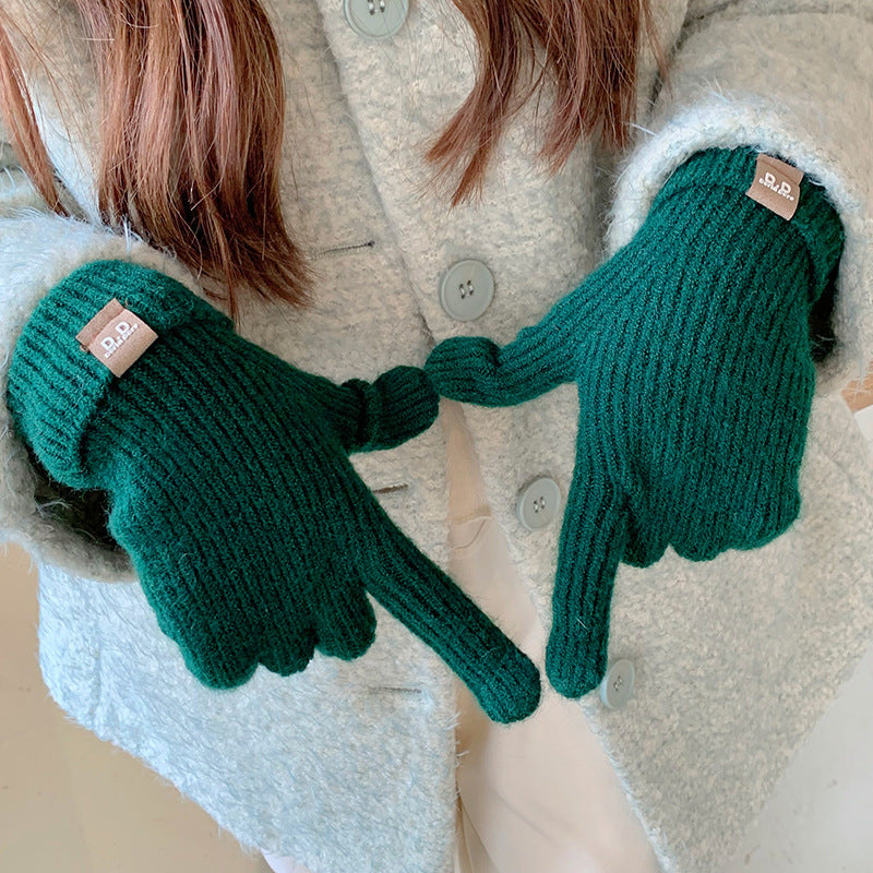 Women's Winter Wool Touch Screen Warm Korean Gloves