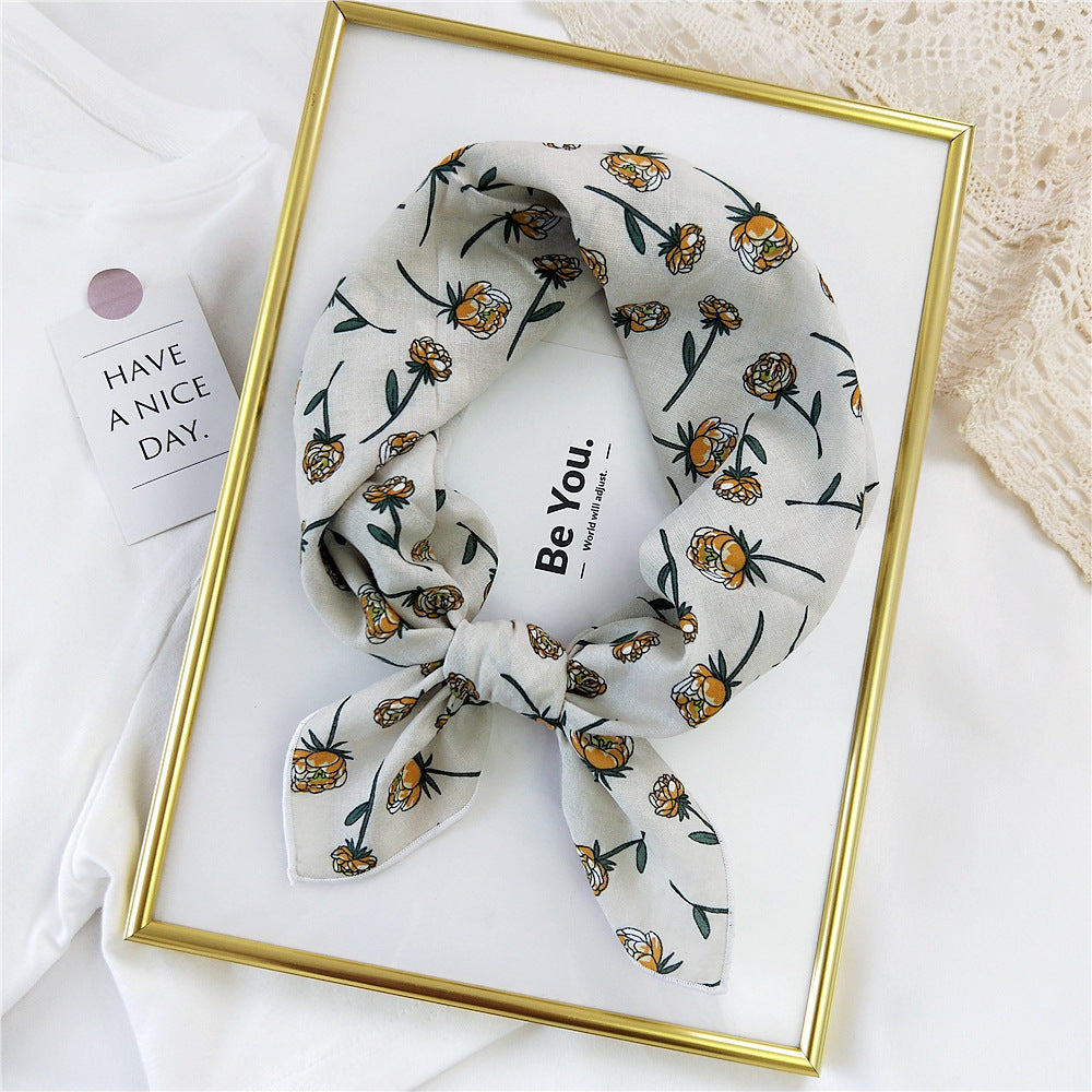 Women's Small Square Towel Silk Autumn Summer Fashion Korean Scarfs