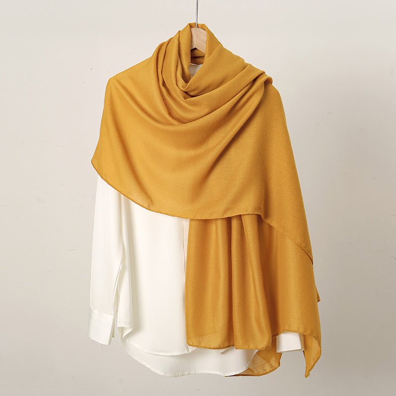 Women's Monochrome Linen Popular Solid Color Cotton Scarfs