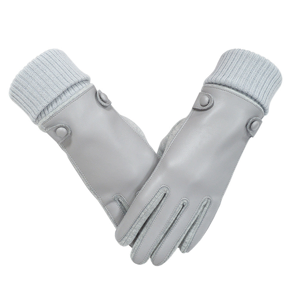 Women's Warm Veet Padded Thickened Cycling Touch Gloves