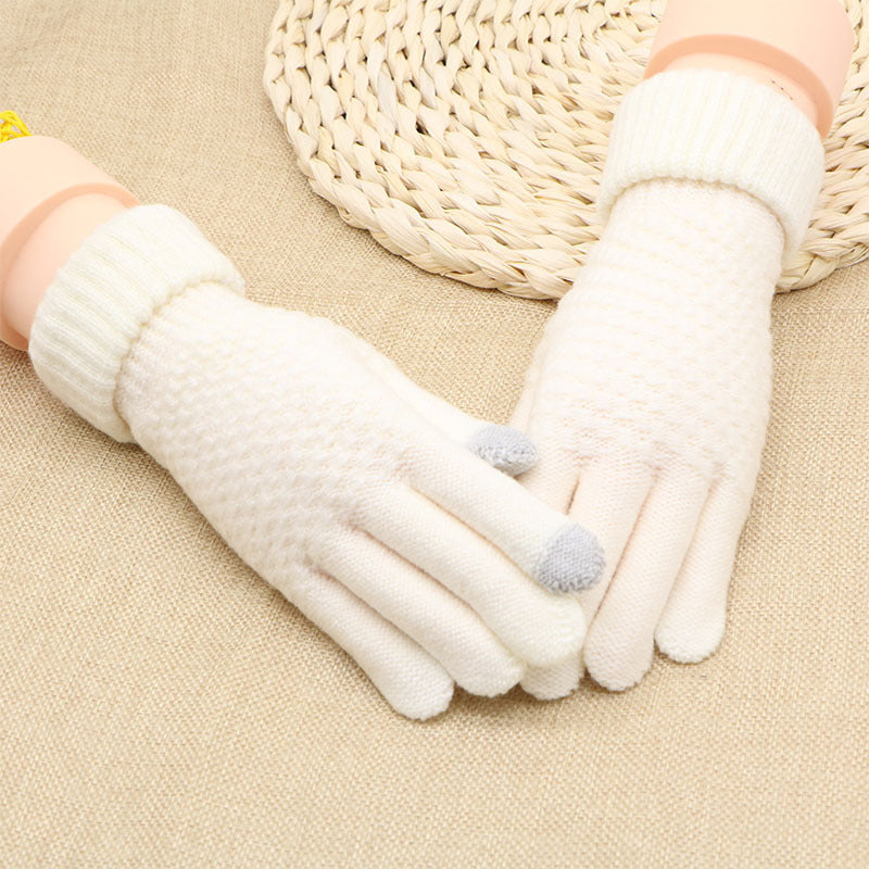 Women's Screen Knitted Winter Cold Protection Thickening Gloves