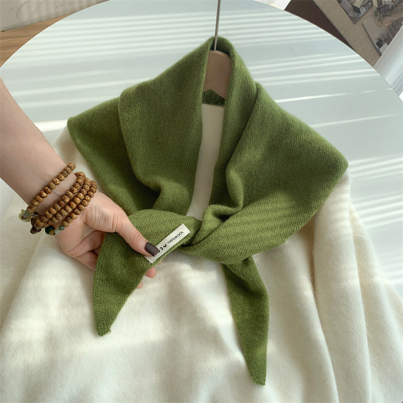 Women's Knitted Triangular Binder Shawl Warming Kerchief Scarfs