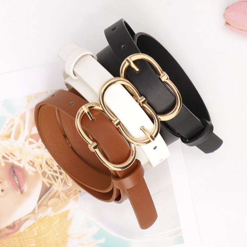 Women's Fashionable High-grade Alloy Pin Buckle Imitation Belts