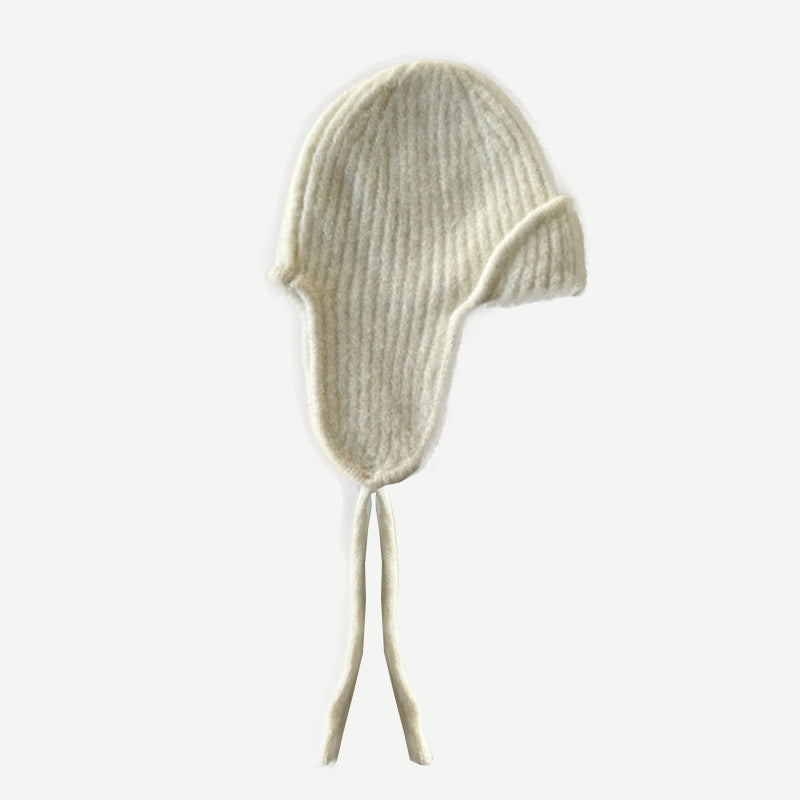 Women's Solid Color Pilot Knitted Earflaps Soft Hats & Caps