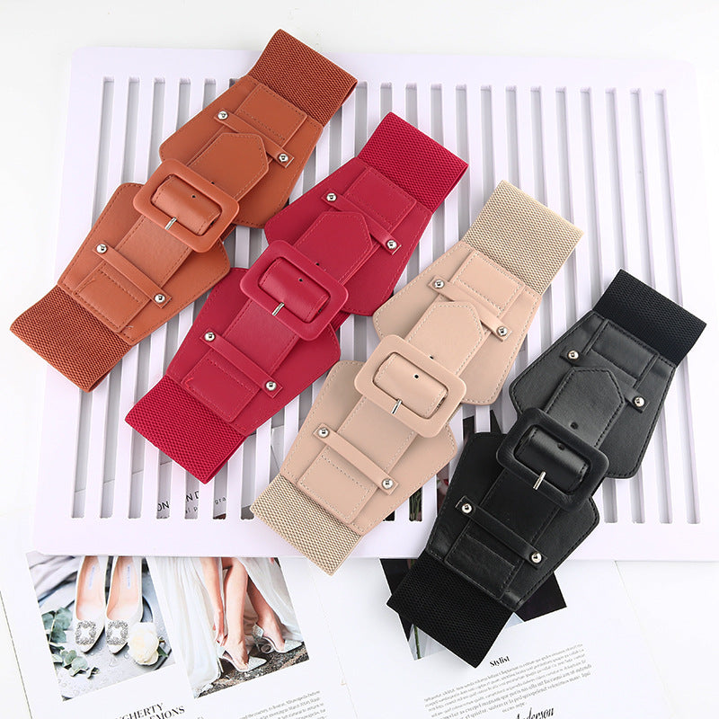 Women's Fashionable Retro Elastic Shirt Waist Seal Belts