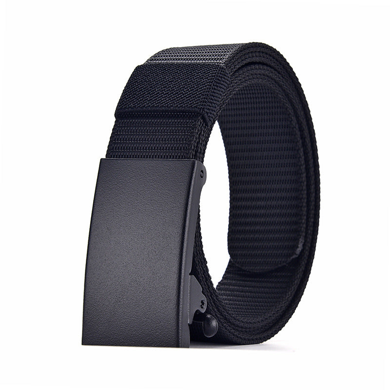 Men's Nylon Woven Canvas Automatic Toothless Outdoor Belts