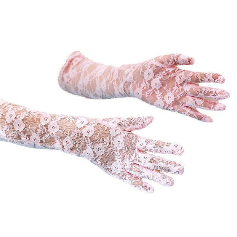 Women's Lace Little Flower Thin Full Finger Gloves