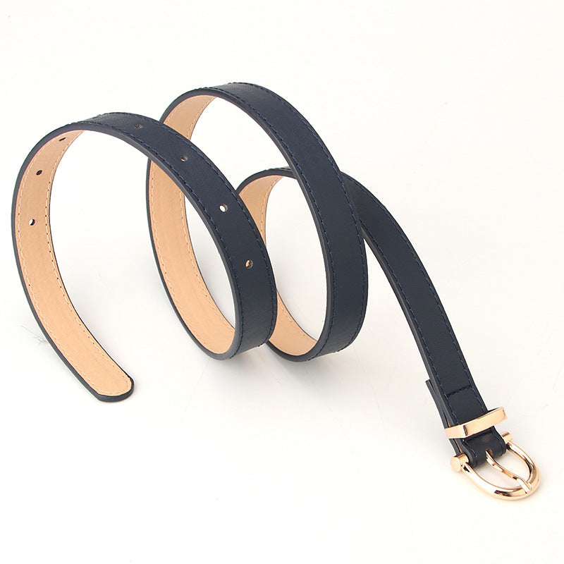 Women's Korean Style Simple Leather Decorative Jeans Belts