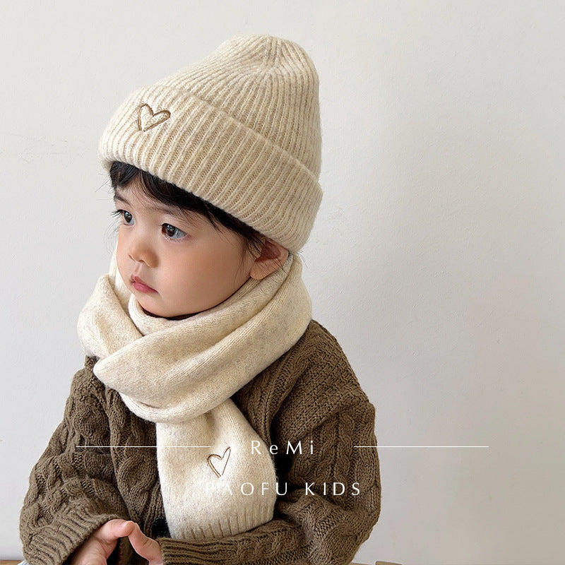 Women's & Men's Two-piece Set Korean Knitted Keep Warm Woolen Kids' Headwear