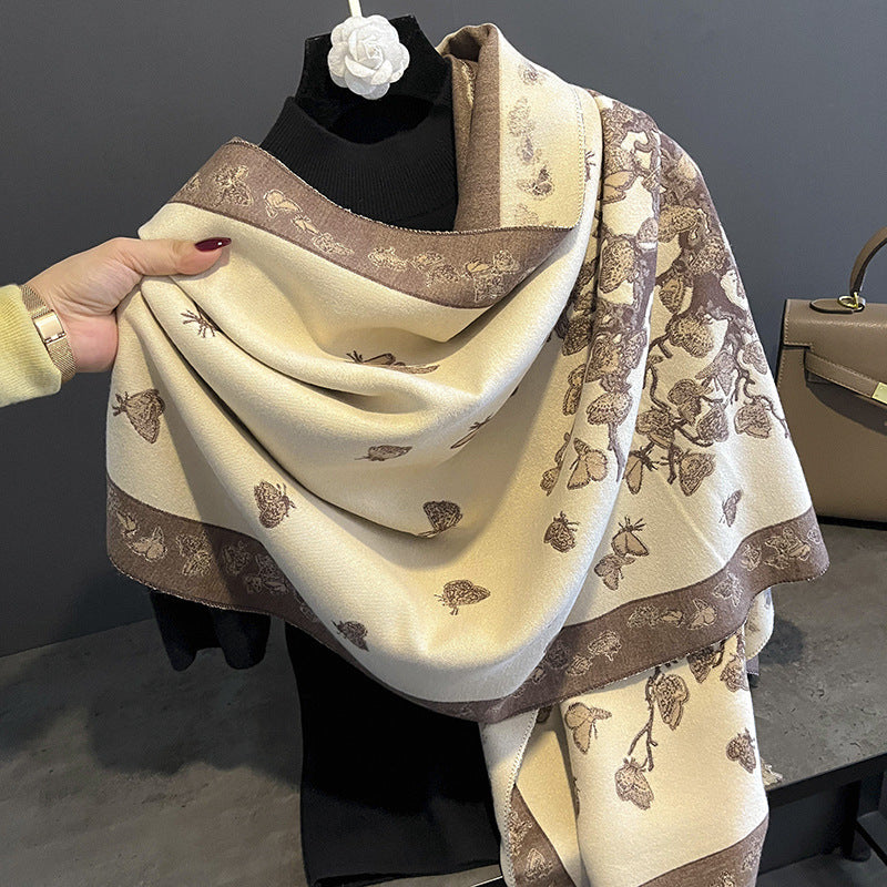 Women's High-grade Sunflower Pattern Artificial Cashmere Warm Scarfs