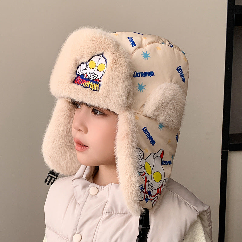 Women's & Men's Hat Cartoon Keep Warm Fleece-lined Windproof Kids' Headwear