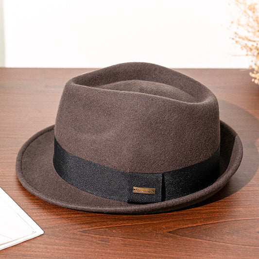 Women's & Men's Style Woolen Hat Jazz Small Brim Hats & Caps