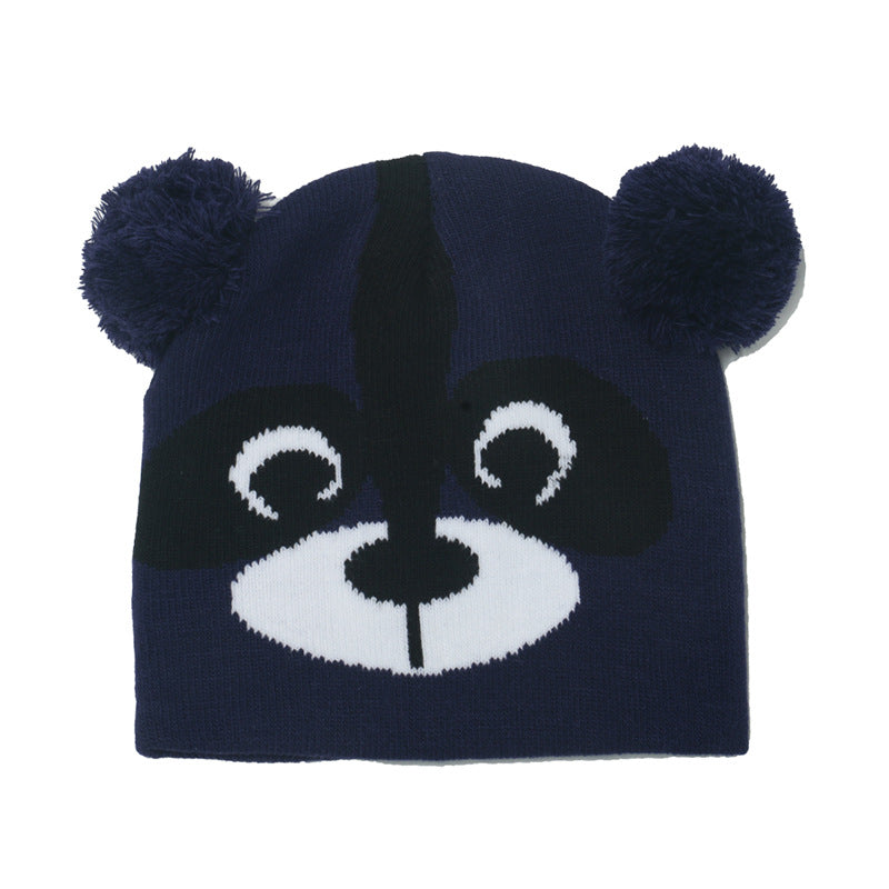 Children's Style Hat Knitted Woolen Boys Sleeve Kids' Headwear