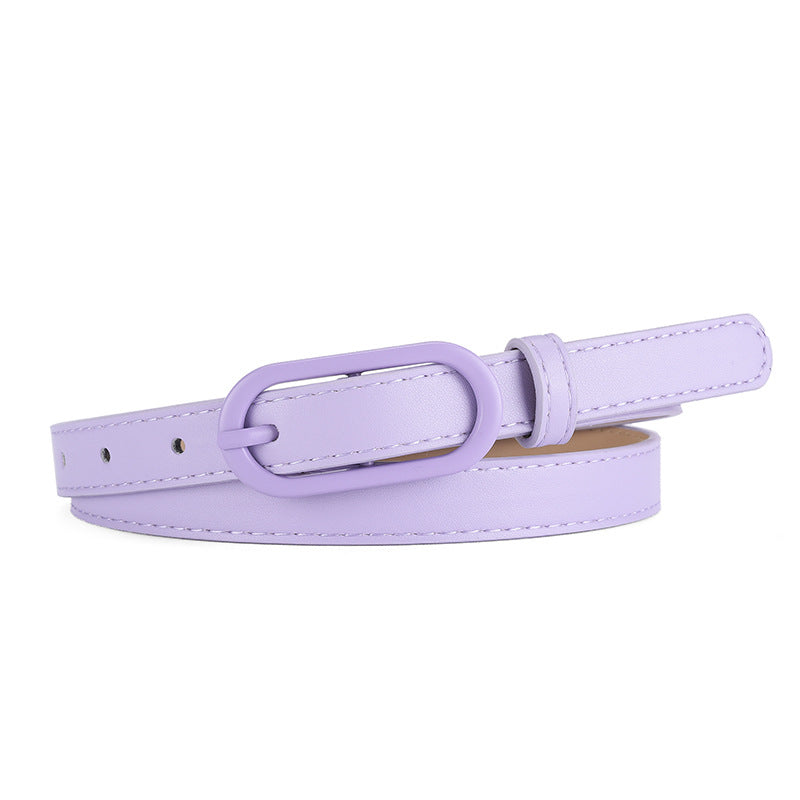 Women's Macaron Color Matching Pin Buckle Dress Belts