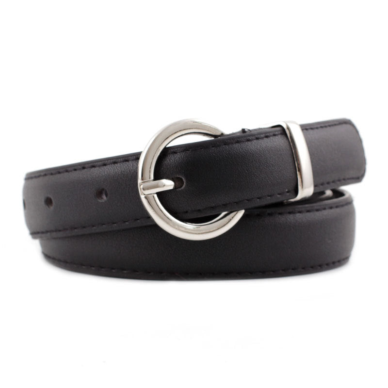 Women's Korean Retro Alloy Round Buckle Casual Belts