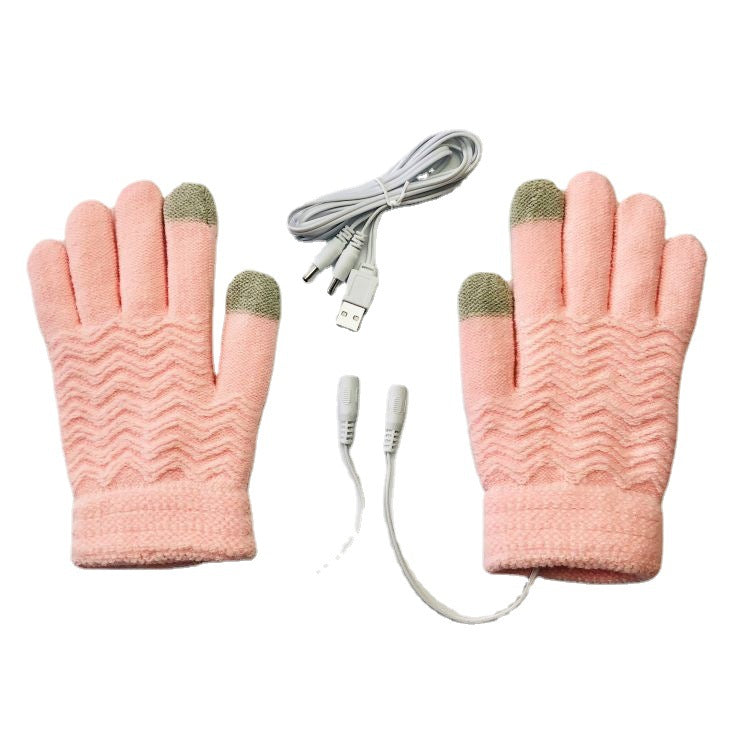 Women's Knitted Touch Screen Electrically Heated Power Gloves