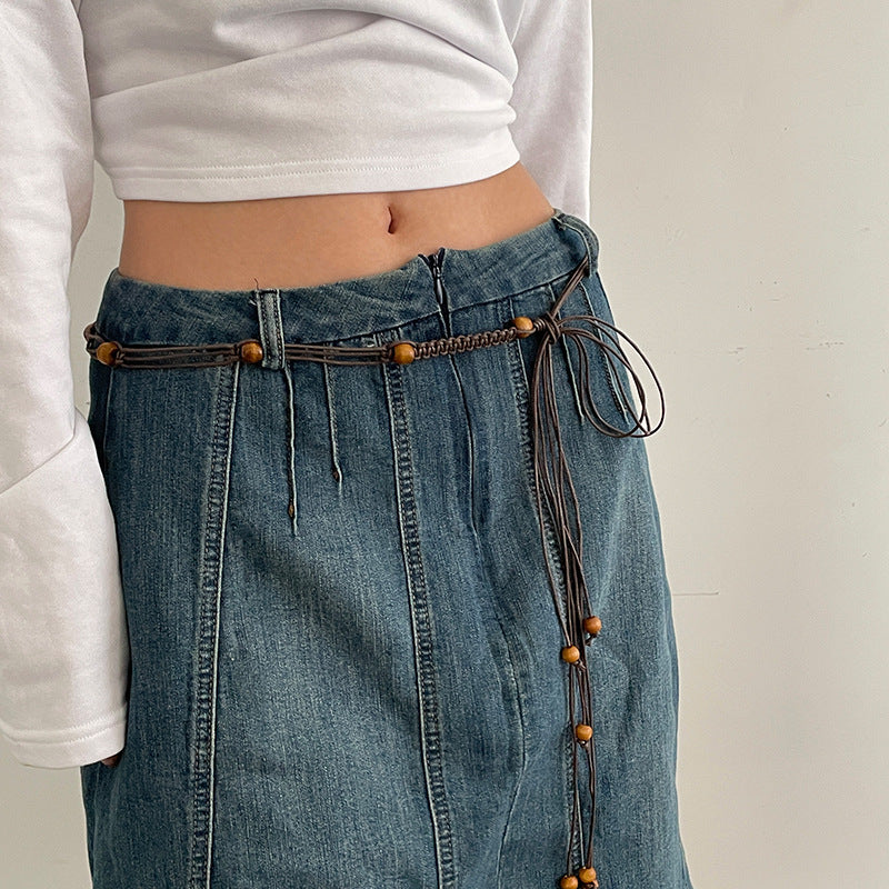 Woven Waist Strap Cool Tassel Hemp Belts